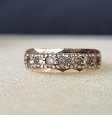 Antique Gold & Sterling Silver Spinel Set Half Eternity Ring c1930s Art Deco