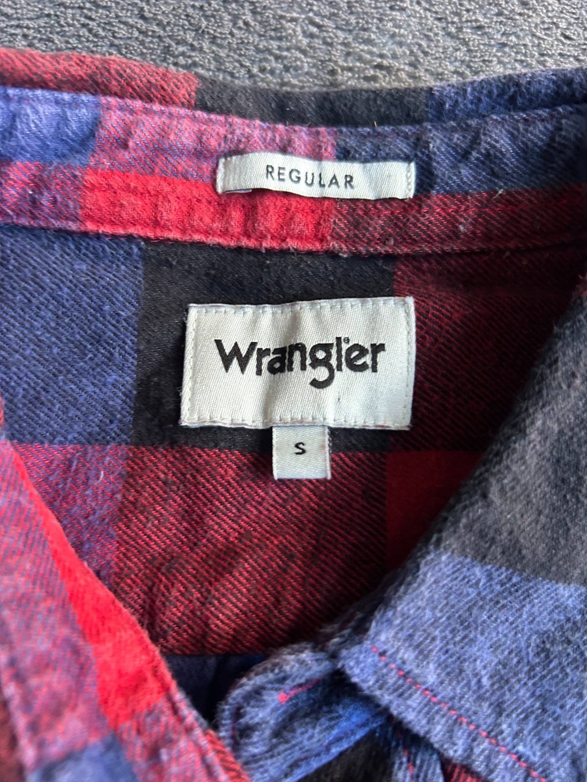Wrangler Red/Blue Checked patterned long sleeve B… - image 2