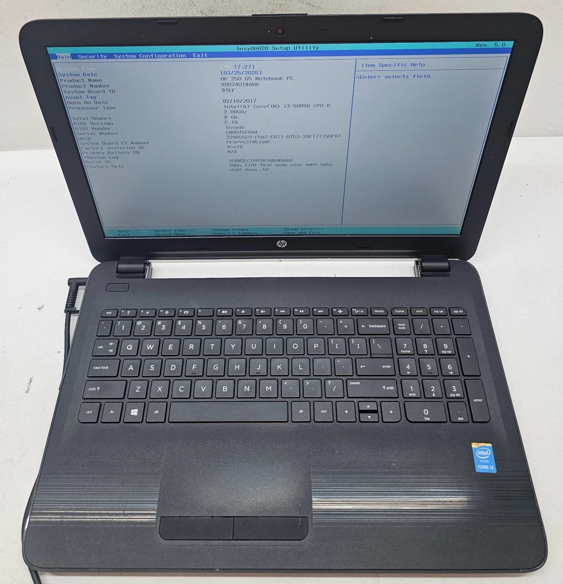Ordinateur portable HP 250 G7 Intel Celeron Dual Core 15,6 (4 Go de