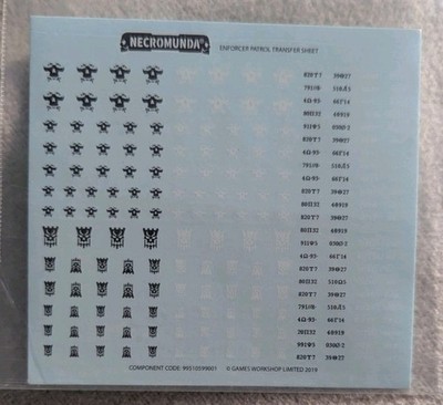 Necromunda Enforcer Patrol Transfer Sheet