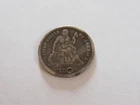 18?? Seated Liberty Silver Dime 10C -Engraved with the Letters LU (?) & Hole OLD