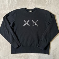 Rare KAWS X UT Uniqlo Sesame Street Black Crewneck Sweatshirt Men's Size XS