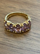 Designer 925 Sterling Silver Oval Amethyst February Anniversary Occasion Ring