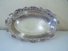 Gro&szlig;e tiefe Tafelschale Obstschale Trauben 42 cm - 1006 gramm Echtsilber 800er