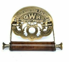 Victorian style Unique Brass GWR Toilet Roll/Loo Holder Novelty Vintage