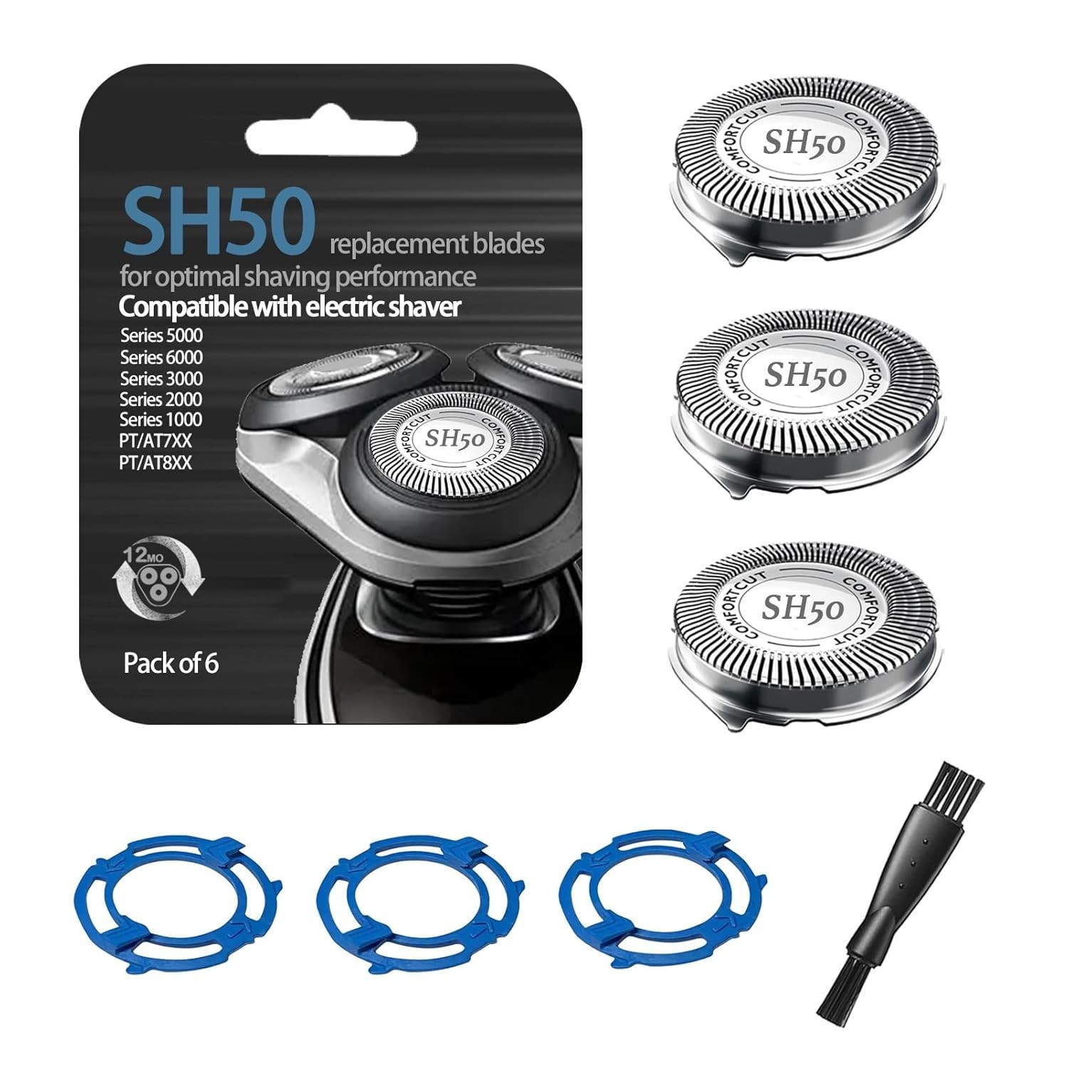 3-Pack SH50 Replacement Heads for Philips Norelco Series 5000 6000 AquaTouch New