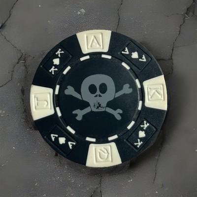 Harley-Davidson Skull & Crossbones Poker Chip Black & White
