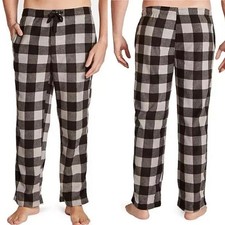 Lucky Brand Mens Sleep Fleece Pant Ultimate Softness, Size 25-27, Plaid Black XS