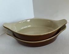 Cerutil Stoneware Portugal Pottery Au Gratin 10” Bakers Set of 2