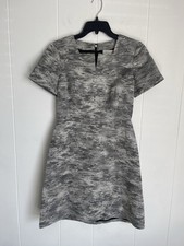 JASON WU Dress Women 6 Gray Silk Linen Resort 2015 USA Made Sheath Cocktail