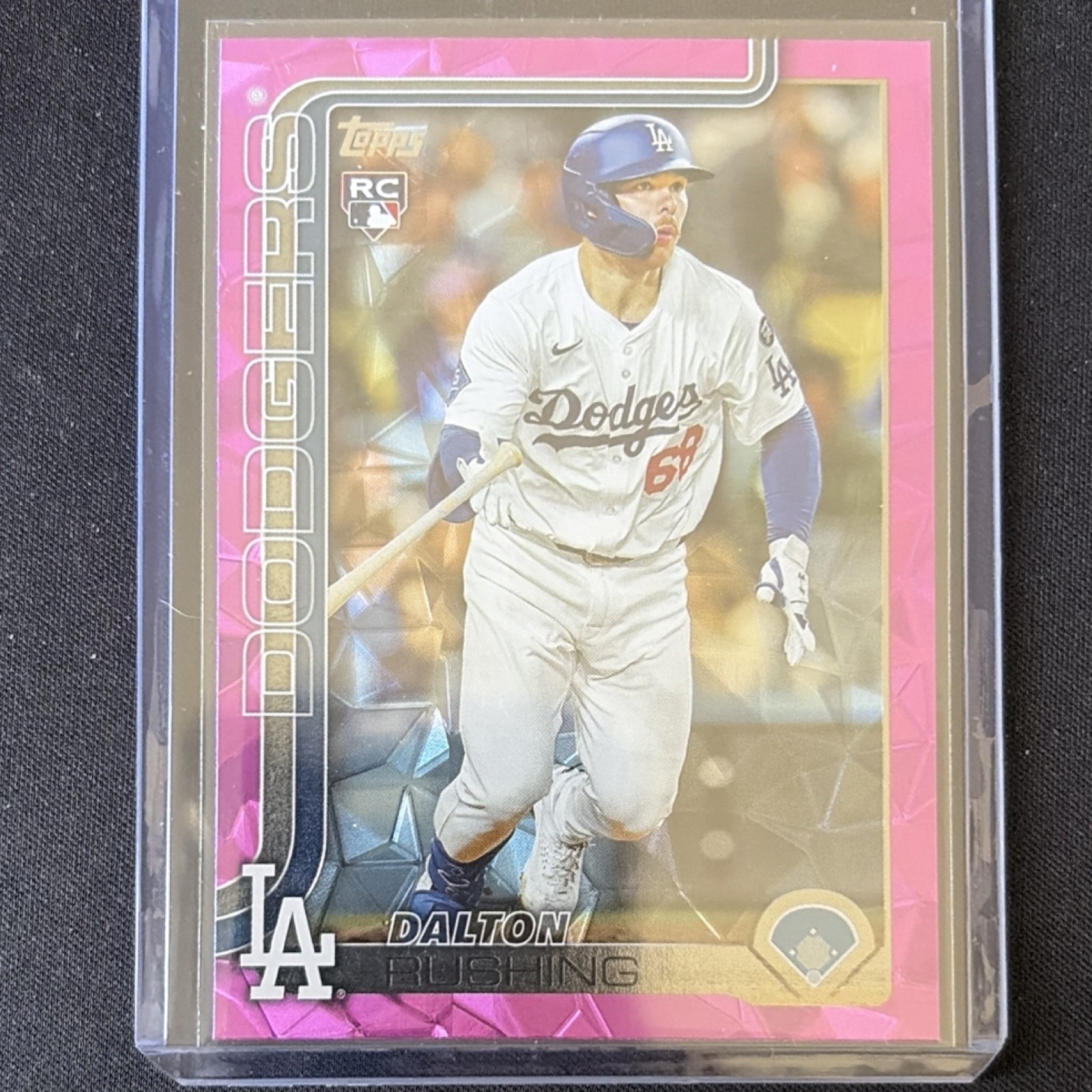 Topps 2025 Update Dalton Rushing Rookie Pink Diamante Foil US38 Dodgers
