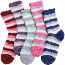 Womens Fuzzy Socks Cozy Fluffy Winter Cabin Slipper Warm Fleece Soft Thick Co...