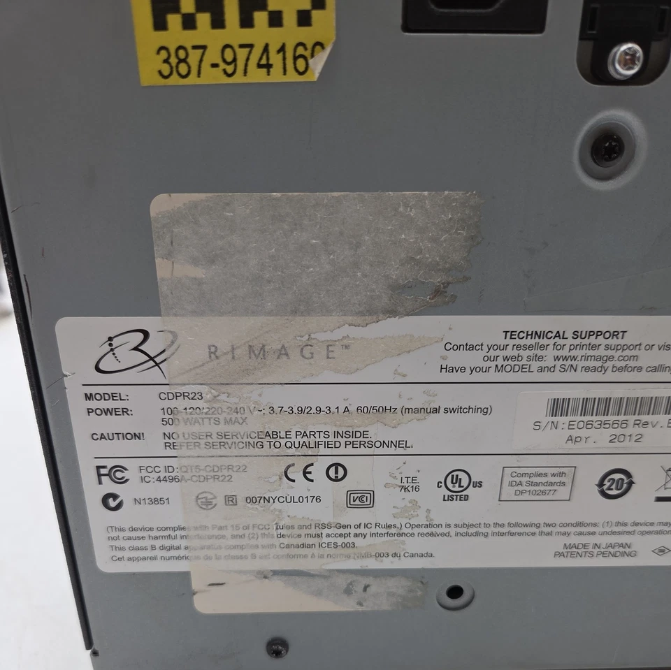 Rimage Everest 600 CDPR23 Thermal CD Printer - Image 2 of 2