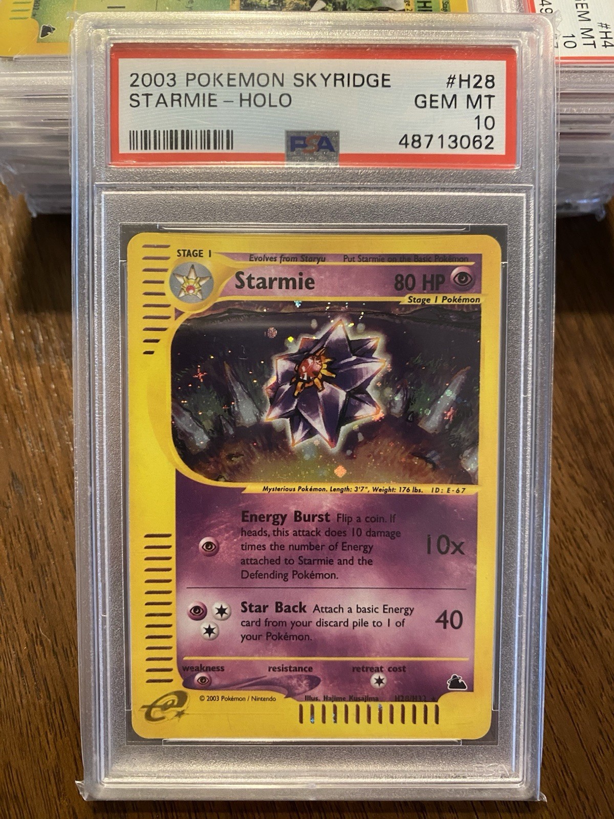 2003 POKEMON SKYRIDGE H28 STARMIE-HOLO PSA 10 W/ Swirl 🌀!