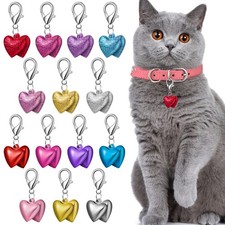 14 Set Pet Bells for Dog Cat Heart Cat Collar Charm Pet Pendant Colorful for ...
