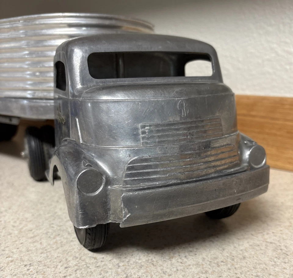 Camión Smith Miller Silver Streak GMC de colección y remolque Fruehauf SMITTY TOYS Foto 4 de 4