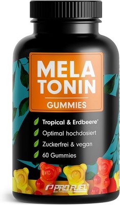 Melatonin Gummies 60 Stück   0,5mg, Vegan, Zuckerfrei, Deutschland