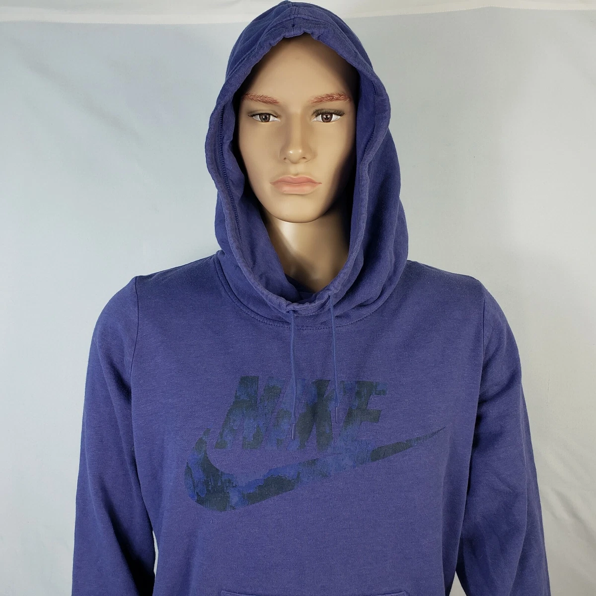 Nike Mens Sweatshirt Size L Large Purple Hoodie Center Swoosh