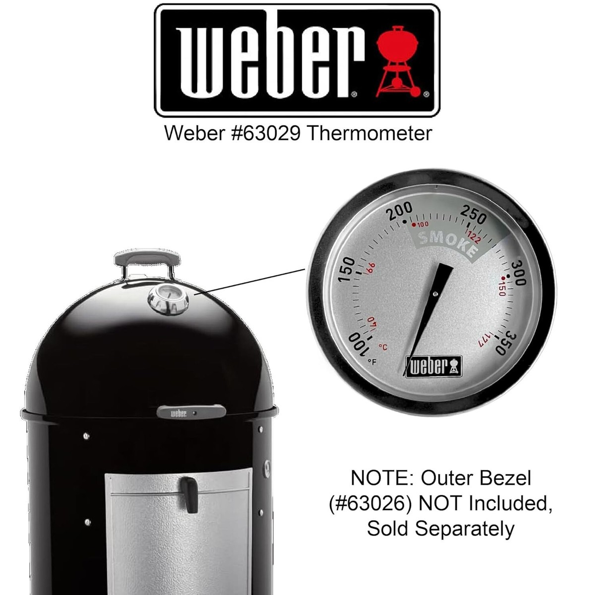 Weber Replacement Thermometer Smokey Mountain Cooker