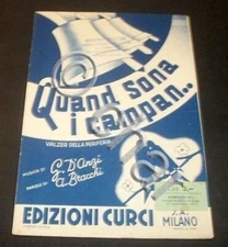Musica Spartito Quand sona i campan.. D'Anzi Valzer periferia - 1940 ca.