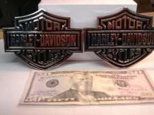 Harley Davidson Bar and Shield FLAT Chrome and Black METAL Tank Trim SET FreShip