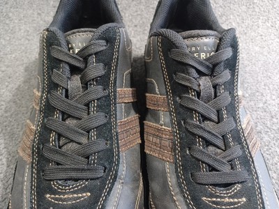Perry Ellis Mens 11.5 America Franklin Black Brown Leather 