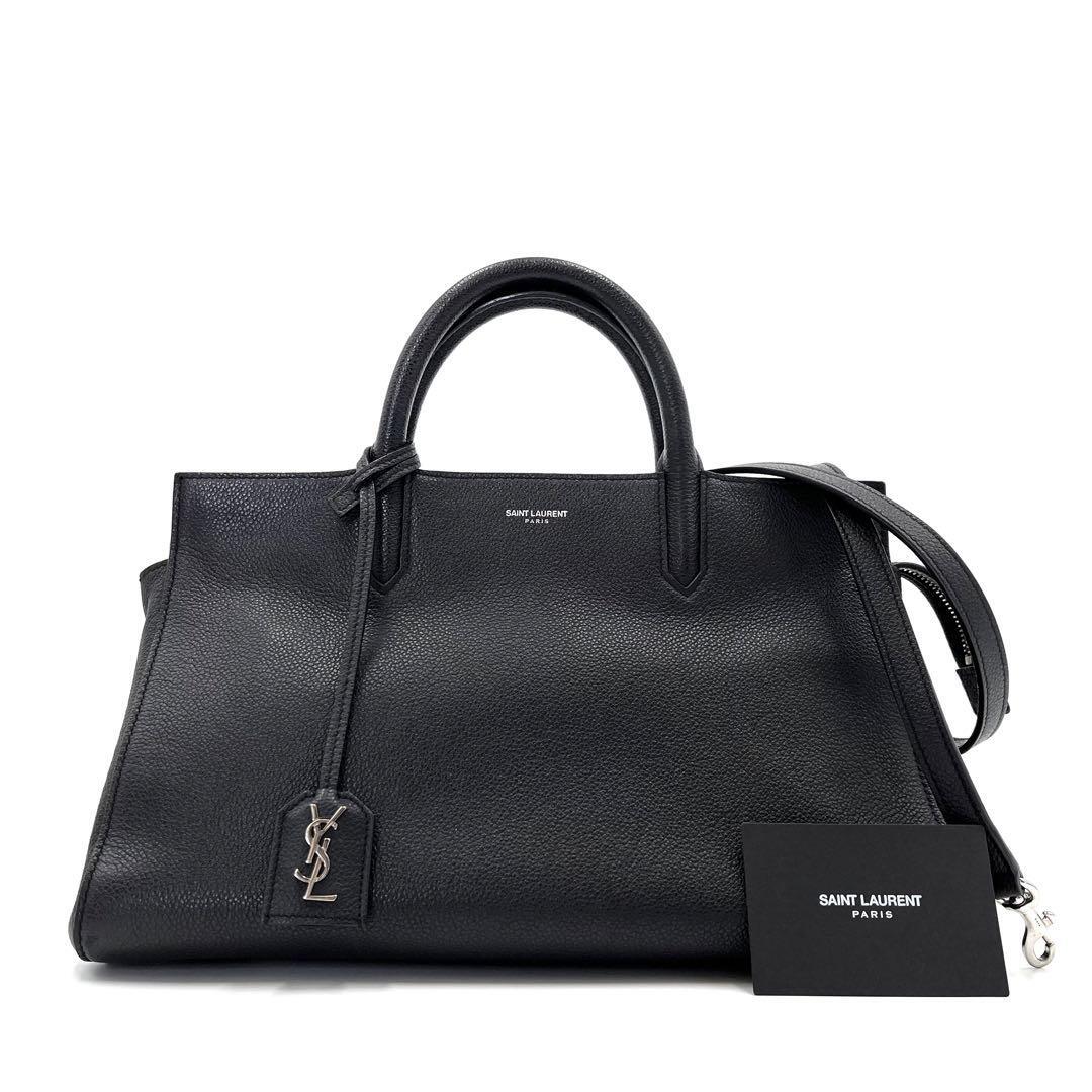 Good Condition] Saint Laurent 2way Cabas Rive Gauche Handbag Logo 