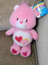 Care Bears Love A Lot Bean Bag 9" Pink Two Hearts Tags Attached