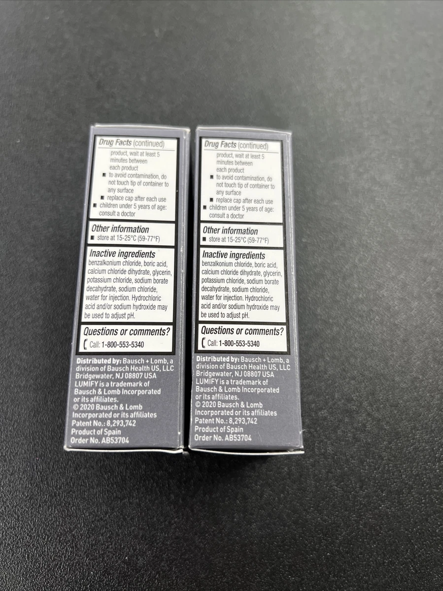 Lumify Eye Drops Bausch Lomb Bundle of 10 boxes 2.5 mL each EXP August