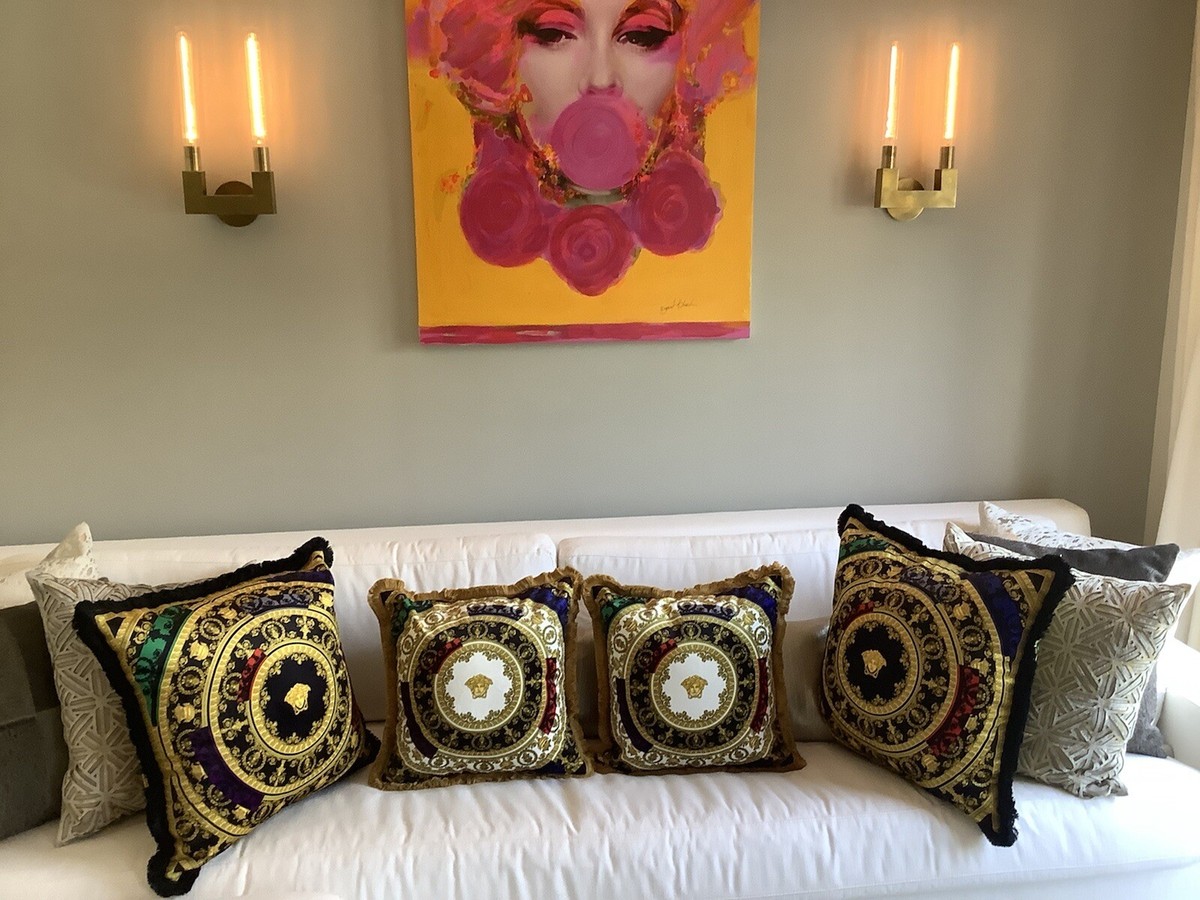 Versace Heavy Velvet Upholstery Panel 55”55” Home Goods Furniture