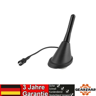 Auto KFZ Kurz Stab Dach Antenne + Raku 2 Sockel Universal SET mit Verstärker