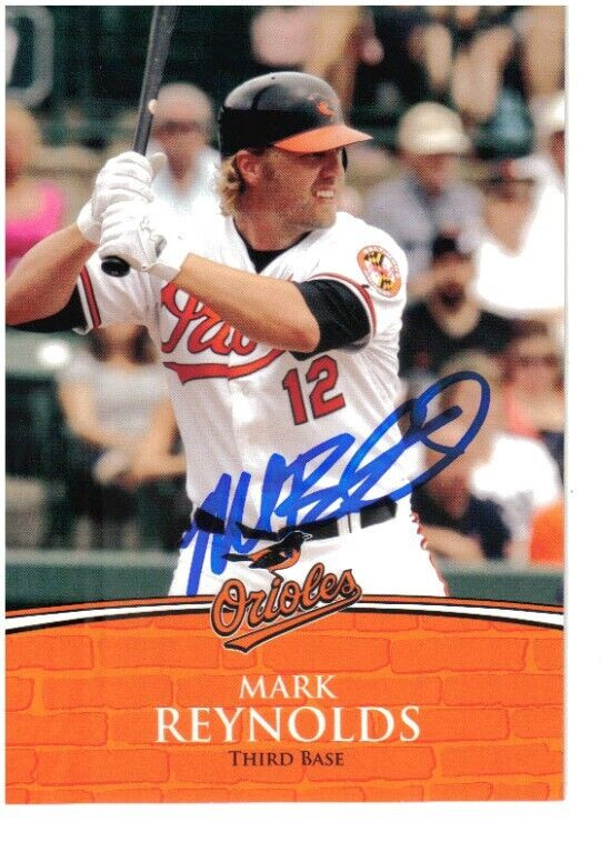 Baltimore Orioles Mark Reynolds autographed 3.5 x 5 team issued card