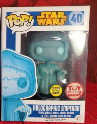 Funko Pop! Star Wars Holographic Emperor 40 GID Toy Wars Exclusive (Authentic)