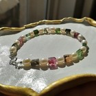 bracelet perles de culture pierre précieuse tourmaline multicolore argent 925