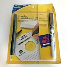 Avery Erasable CD/DVD Labels Kit 10 Labels 7227 New sealed