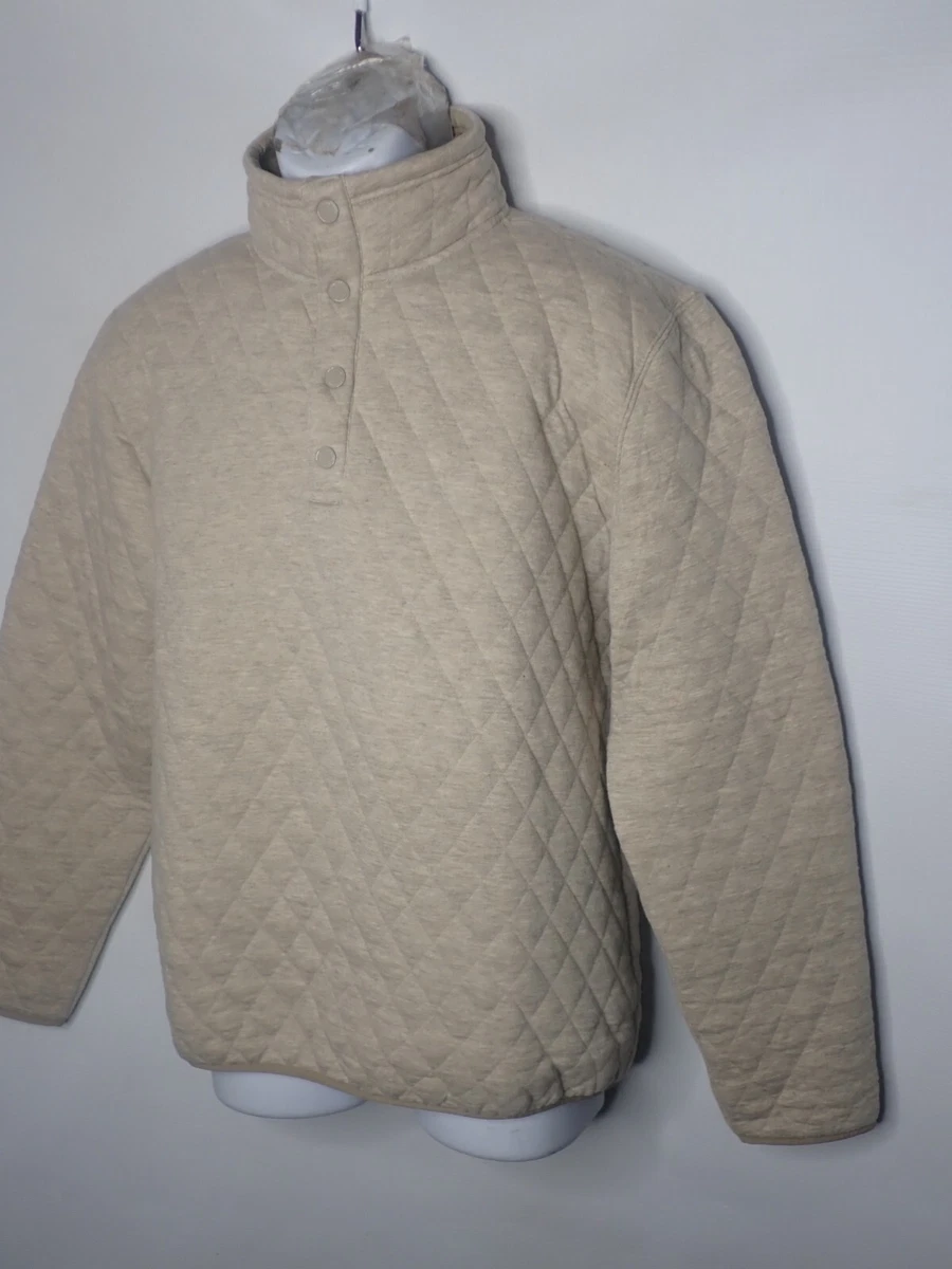 Mountain and isles quilted pullover mock neck Jacket Tan Sz M