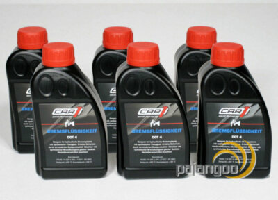 6 Stück Bremsflüssigkeit DOT 4 - 500 ml Kanister von Car 1