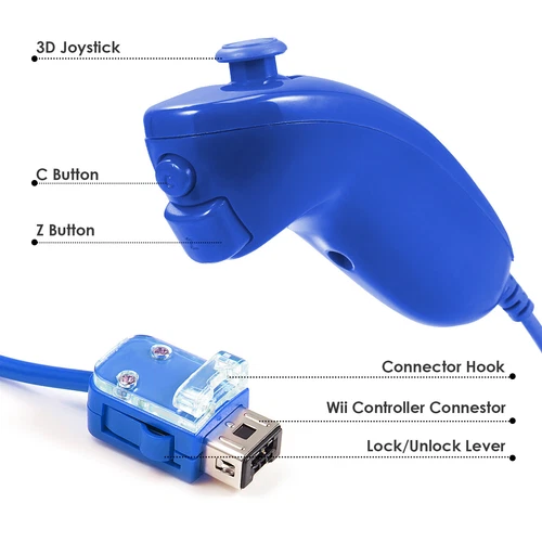 Built in Motion Plus Remote Controller &Nunchuck for Nintendo Wii /Wii U Console