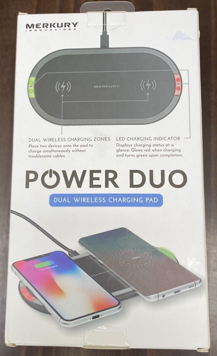 Brand New Merkury Power Duo Dual Wireless Charging Pad NIB