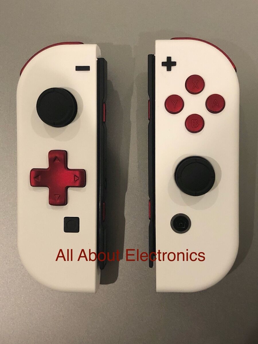 Nintendo Switch Custom Joy-Con Soft Touch White Joy Cons Controllers Red