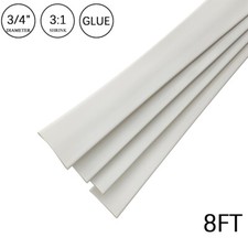 3:1 Heat Shrink Tubing Tube 3/4" 8FT White Glue Waterproof Dual Wall Wires Wrap