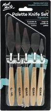 5 Piece Palette Knife Set Flexible Stainless Steel Blades Wooden Handles