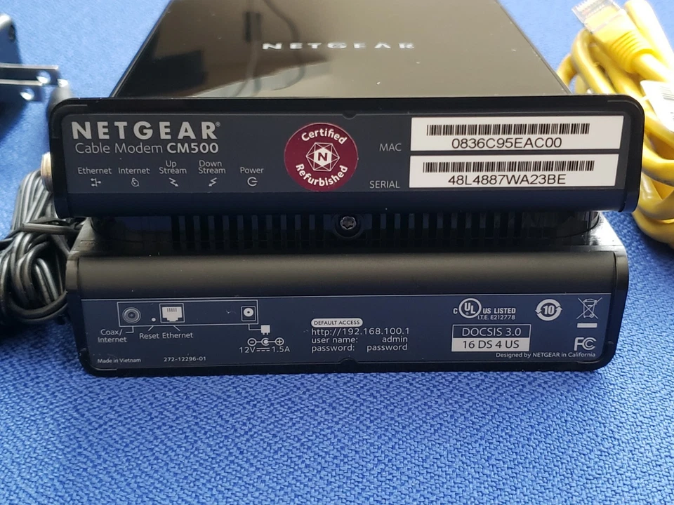 Netgear CM500 (16x4) High Speed Cable Modem DOCSIS 3.0 - Factory Refurbished - Image 2 of 4