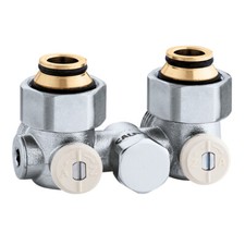 Caleffi Einrohr Hahnblock Eckform für Heizkörper mit 3/4" IG