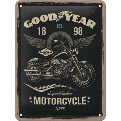 tin sign, metal sign, decorative sign 6 x 8 in - GOOD YEAR - Super Motorcycle