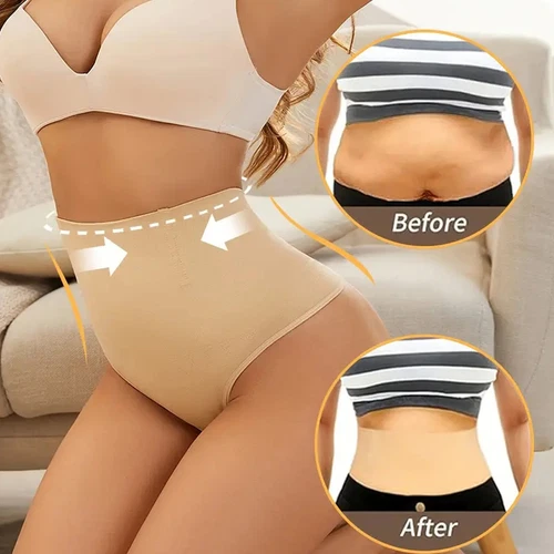 Women High Waist Tummy Control Body Shaper Thong Pants Shapewear Slim Underwear - Picture 7 of 26