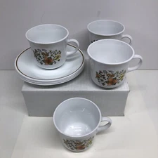 SET OF 4 Corelle Indian Summer Coffee Tea Cups and Saucers Set A