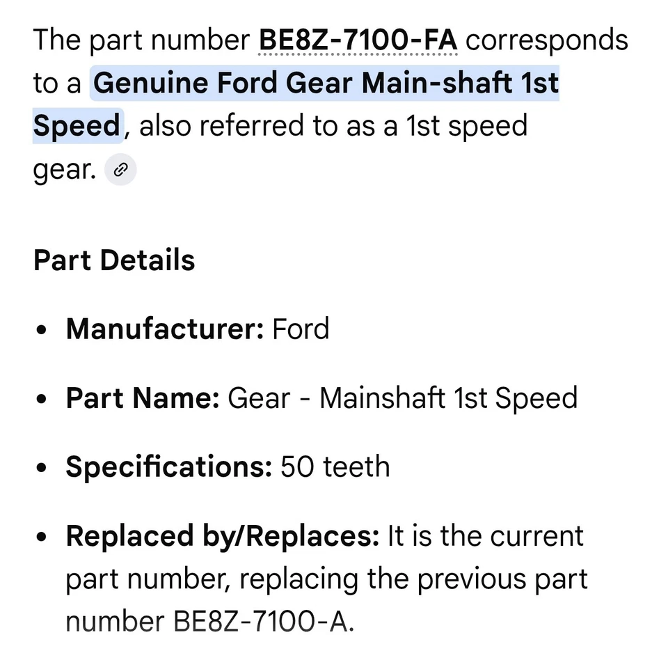 Gear Main Shaft BE8Z-7100-FA for Ford - Image 4 of 4