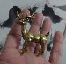 Vintage Style Solid Brass Deer Figurine Casti...
