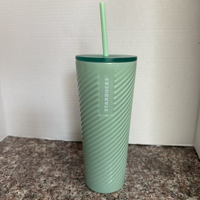 Starbucks 24oz Venti Mint Green Spiral Swirl Stainless Steel Tumbler Cup 2023